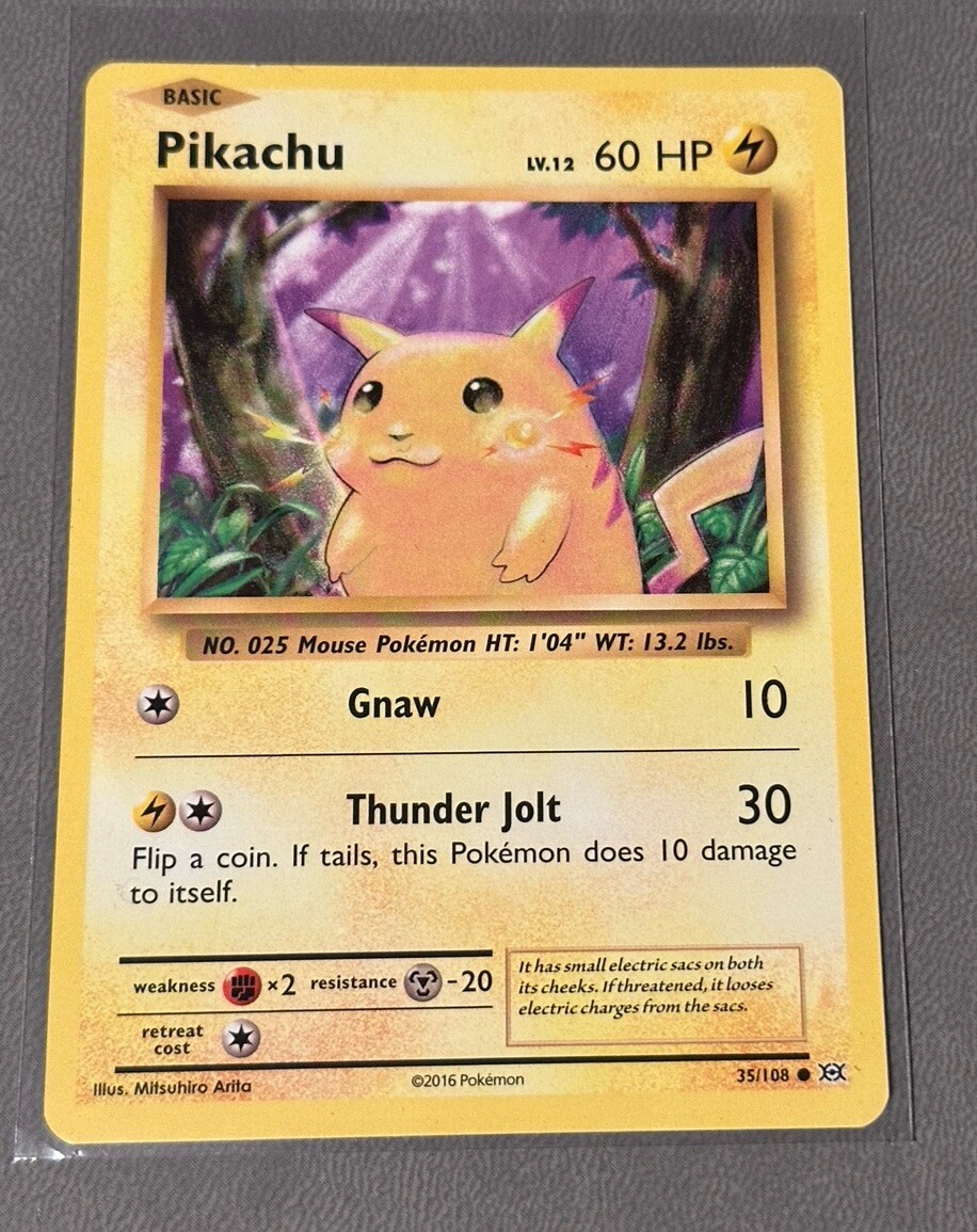 Pikachu 35/108 XY Evolutions Non Holo Common Pokemon Card NM
