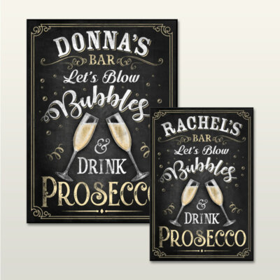 PROSECCO PERSONALISIERTE WANDTAFELOPTIK KÜCHE NEUHEIT GESCHENK 