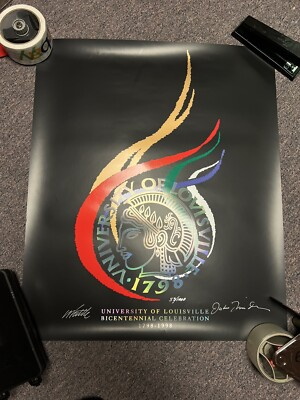 #ad University Of Louisville Bicentennial Celebration 1998 Poster SIGNED 53 1000 $28.52