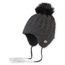 Pistil Gray Fernie Earflap Knit Tassle Pompom...