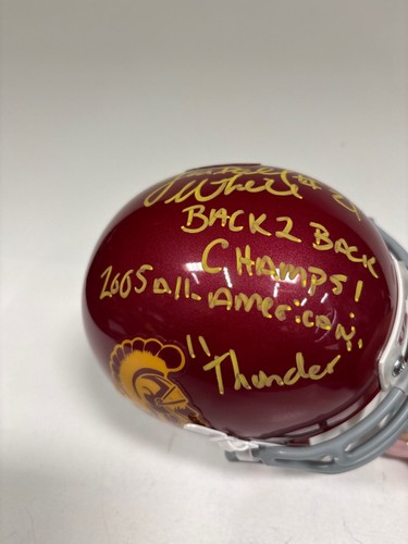 Lendale White Signed USC Trojans Schutt Authentic Mini Helmet W/ 3 Insc PSA - Picture 3 of 5