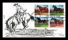 US COVER HORSES FIRST DAY ISSUE SETENANT SCOTT 2158A LIMITED EDITION