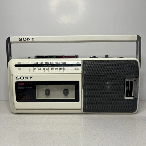 Sony CFM-140 AM/FM Radio Cassette Player Recorder Boombox White VTG Works READ