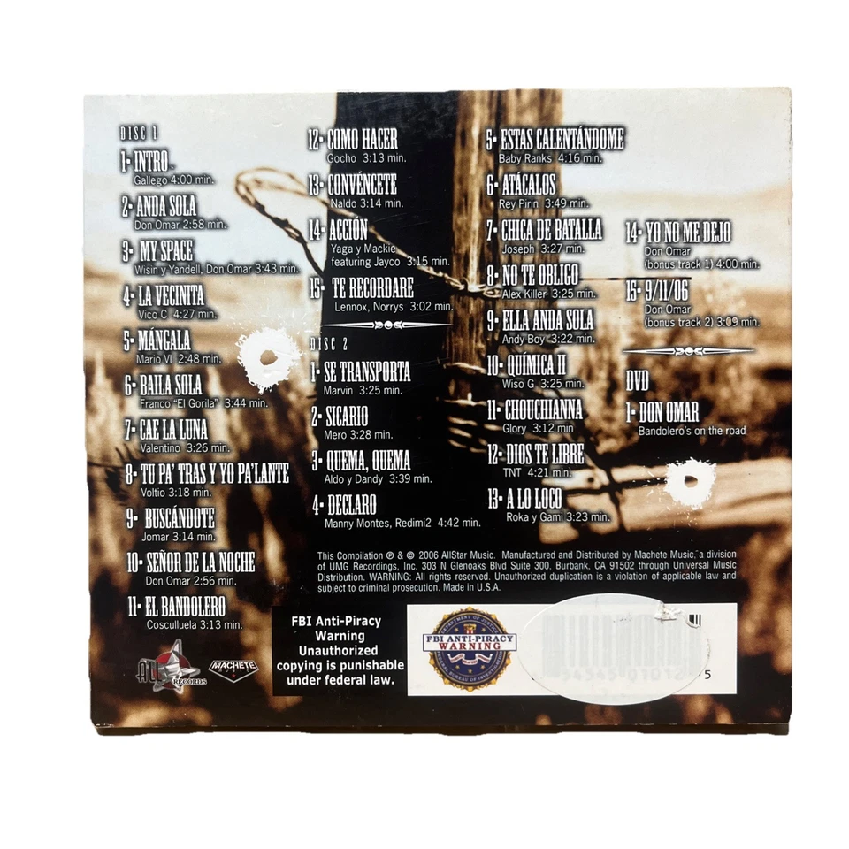 DON OMAR - LOS BANDOLEROS RELOADED 2 CD + 1 DVD Excellent SH3 - Image 2 of 4