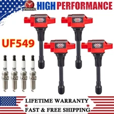 4Pack High Performance Ignition Coil & Spark Plugs For Nissan Altima 2.5L UF549