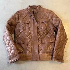Eddie Bauer Lamb Leather Goose Down Insulated Moto Jacket Biker Bomber Womens M