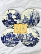 Delft Blue Plates Set of 4 Seasons Chemkefa Holland w Certificates