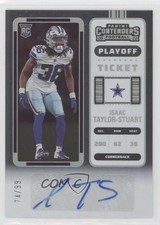 2022 Panini Contenders Rookie Playoff Ticket 74/99 Isaac Taylor-Stuart Auto 1bi0
