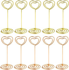 10 Pcs Heart Shaped Table Number Stand and Place Card Holder - Mini Wire Picture