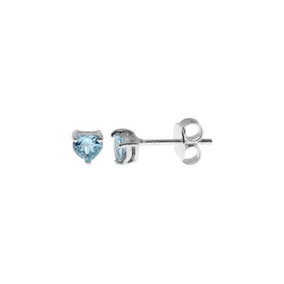 Kali Herz Natur Aquamarin Ohrstecker Sterling Silber 925 mit britischer Prägung