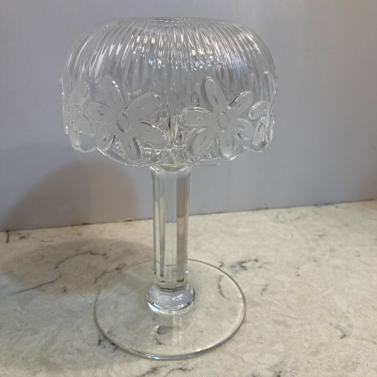 VTG Royal Limited Czech 24% Lead Crystal Daisy Fairy Lamp Pedestal