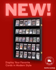 5-Row Graded Sports Card Display Case | Wall Mount & Desktop Trading Card Frame