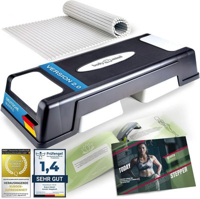 Aerobic Steppbrett Deluxe 2-Stufen Stepper Step-Bench mit gratis An