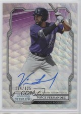 2019 Bowman Sterling Prospect Wave Refractor 124/125 Vince Fernandez Auto 0h29