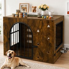 Dog Crate Furniture for Small Medium Dogs Heavy Duty Wood Metal Indoor Dog