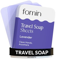 Fomin - Antibacterial Paper Soap Sheets For Traveling - 100 Lavender Portable