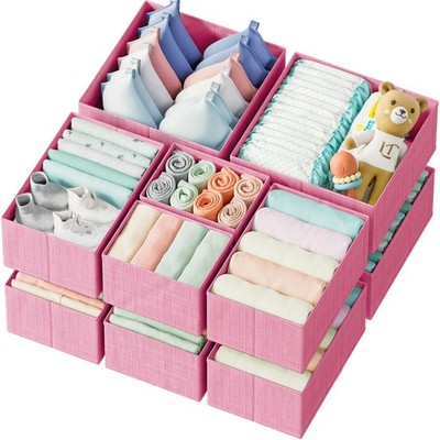 Drawer Organizer Clothes Set Of 12 Pink Dresser Organizer For Nursery Bedroom Cl