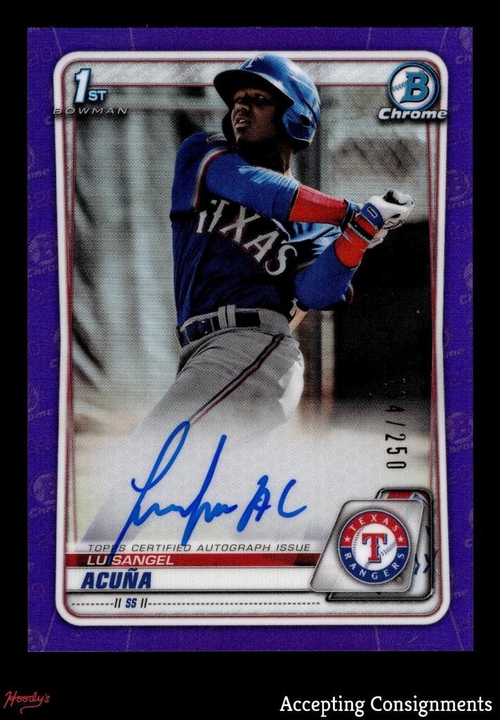 2020 Bowman Chrome Purple Refractor Luisangel Acuna 1st Rookie AUTO 134/250