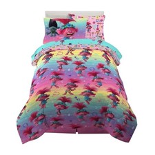Franco Kids Bedding Trolls World Tour Twin Comforter and Sheet Set with Sham,...