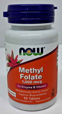 NOW FOODS Methyl Folate 1000 mcg 90 Tablets Each