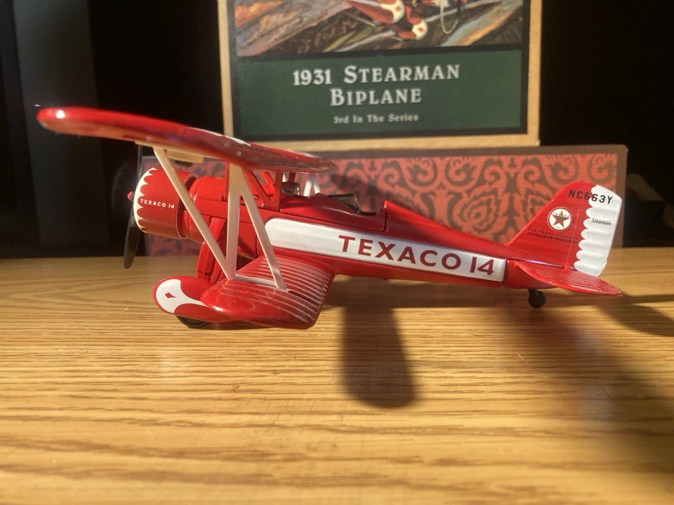 Wings Of Texaco Bank Die Cast 1931 Stearman Biplane Edición Coleccionista ERTL NUEVO EN CAJA Foto 4 de 4
