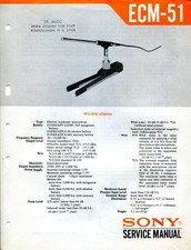 Sony ECM-51 Electret Condenser Microphone Service Manual