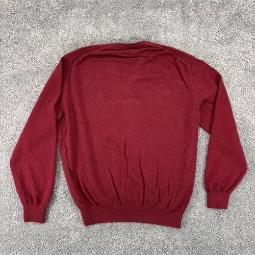 Barneys New York Cashmere Sweater Mens Medium Red V Neck Made In Italy Vintage - Picture 2 of 7