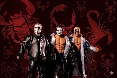 AEW Jazwares Legacy of Sting 1/6K 3 Figs Set WCW TNA WWE Crow Joker Surfer Darby