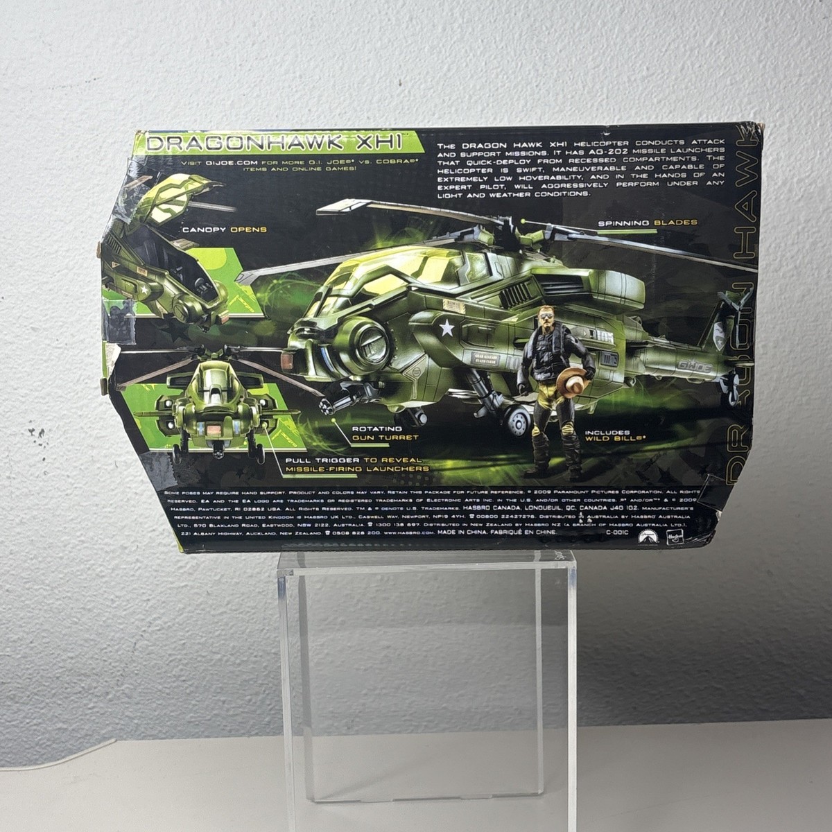 Dragonhawk XH1 Wild Bill G.I. JOE COBRA ROC Rise of Cobra NEW OPEN
