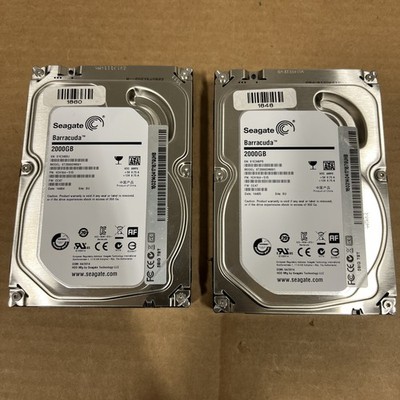 LOT of (2) Seagate 2TB ST2000DM001 3.5'' SATA III 7200RPM Hard Drives