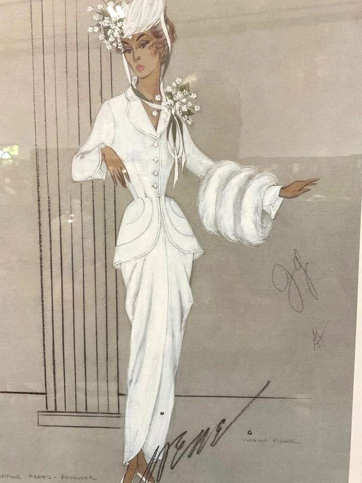 Virginia Fisher Dibujo Moda Ilustración AP Desfile de Pascua 1947 Judy Garland Foto 4 de 4
