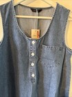 Womens Denim Oversized Sleeveless Romper Dress Medium NWT — photo 3