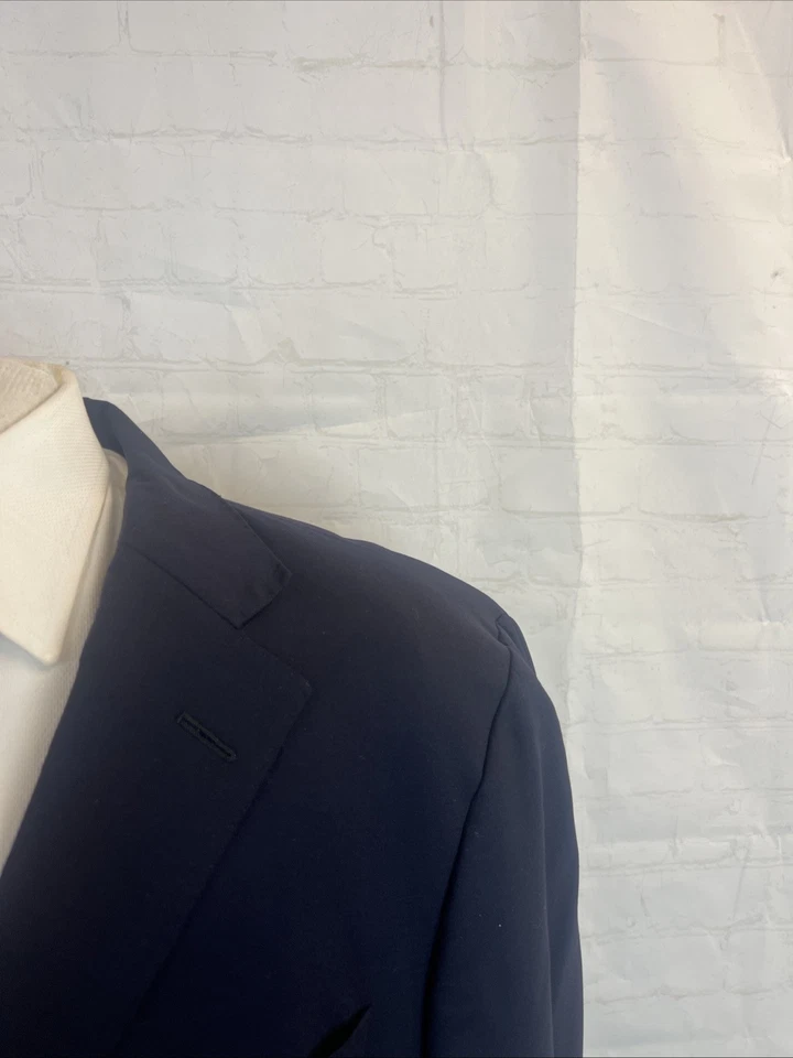 Blazer masculino LORO PIANA Samuelsohn azul marinho mistura de lã 46R $3.895 - Imagem 2 de 4