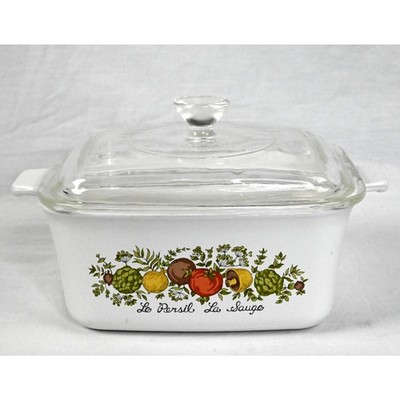 Corning Ware  7x5.5x3 P-4-B w/Lid Spice of Life 1.5qt 