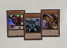YUGIOH EGYPTIAN GOD SET SLIFER/OBELISK/RA STAMP ULTRA RARE RA05-EN128/129/130