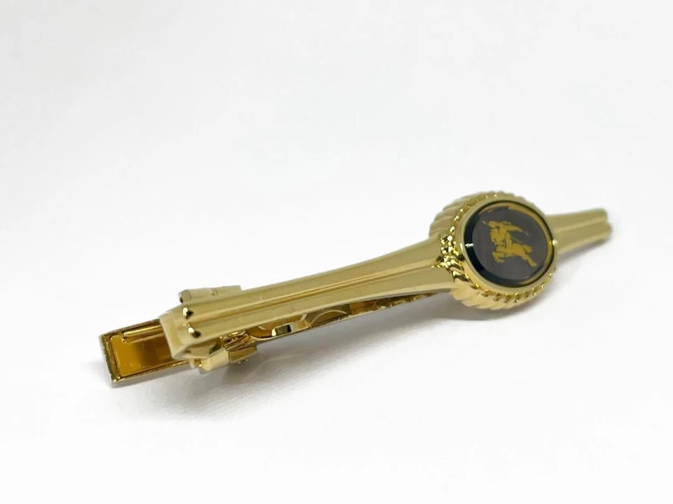 Burberry Tie clip bar pin Horse mark Oval Shell Gold plated L6cm unused no Box - Image 3 of 4