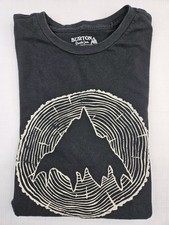 Mens Medium Burton Tshirt S/S Charcoal Grey Tree Core W/ Mountain