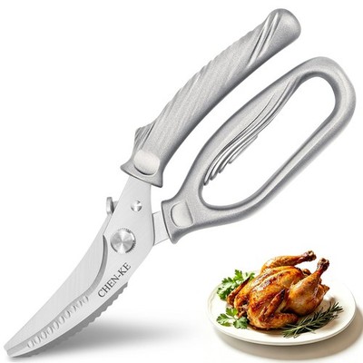 CHEN-KE Rust Resistant Heavy Duty Multipurpose Kitchen Shears-Silver | Stainl...