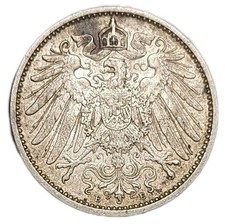 1914 E Germany 1 Mark Silver XF Old Coin High Grade KM 14
