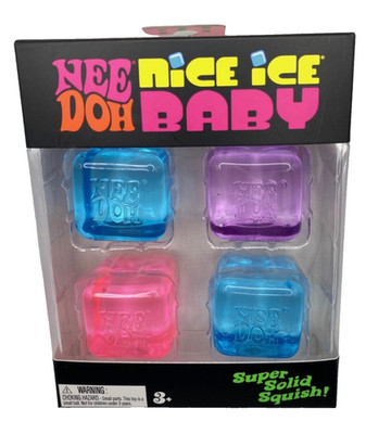 Schylling NeeDoh Nice Ice Baby 4 pack Nee Doh Mini Nice Cube Pink Blue Purple