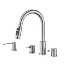 Kitchen Faucets, Brushed Nickel Kitchen Faucet Pull Down Sprayer Stainless St...