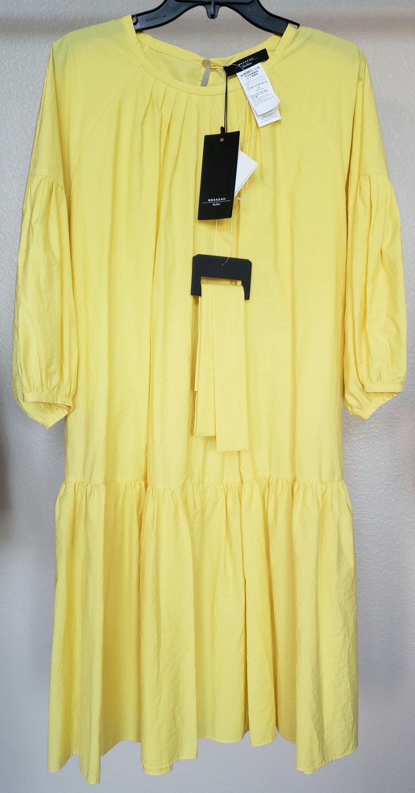 New MaxMara Weekend $575 46IT/fit 12-14US Yellow Multi-Wear Techno Cotton Dress