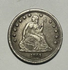 1861 SEATED LIBERTY QUARTER XF