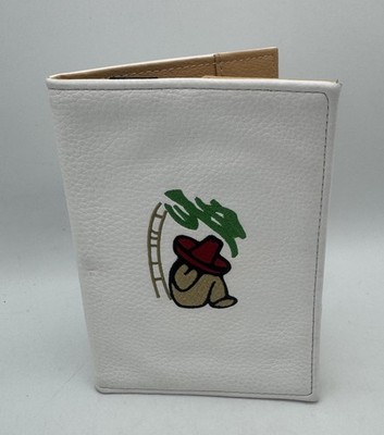PRG Golf Scorecard Holder Leather White Siesta Man Palm Tree