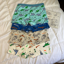 Boys Dinosaur Cotton Boxer Brief Underwear 4-Pack Multicolor Size 8