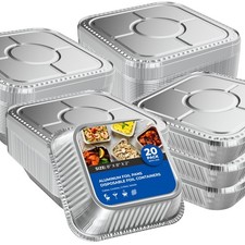 Aluminum Pans With Lids 8x8 20 Sets Disposable 8x8x2 inches, Multicolor