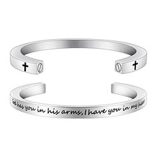 Urn Bracelet Cremation Bracelet for Ashes Memorial Ashes Bracelet Cross Silver