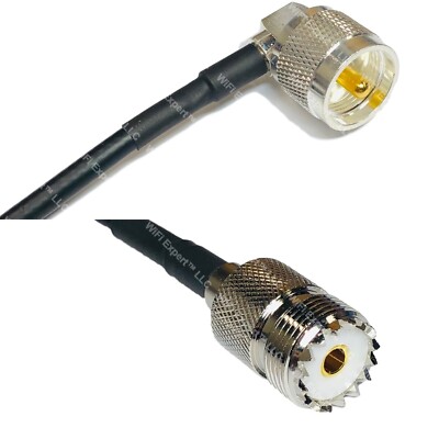 LMR240UF UHF Male Angle to SO239 UHF Female Coax RF Cable USA-Ship Lot