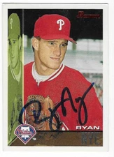 RYAN NYE 1995 BOWMAN AUTOGRAPHED SIGNED # 95 PHILADELPHIA PHILLIES