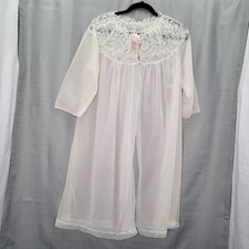 Vintage Unbranded Women Size S Light Pink Sheer Nightgown Slipover
